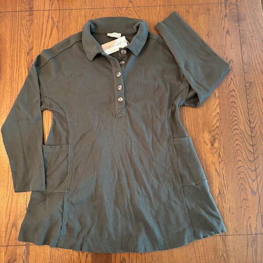 Women's Casual Dress Size Medium New In Khaki Gray